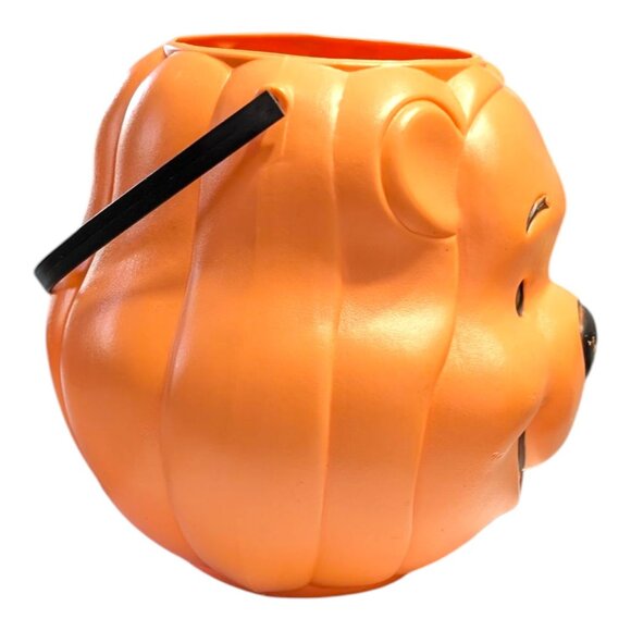 Vtg Disney Winnie The Pooh Halloween Pumpkin Blow Mold Candy Pail Bucket - Picture 2 of 7